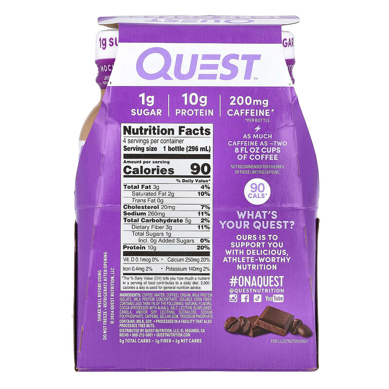Cà phê lạnh Quest Nutrition Mocha Latte 4 chai 10 fl oz (296 ml) 9 Cà phê lạnh Quest Nutrition Mocha Latte 4 chai 10 fl oz (296 ml) 888849014453