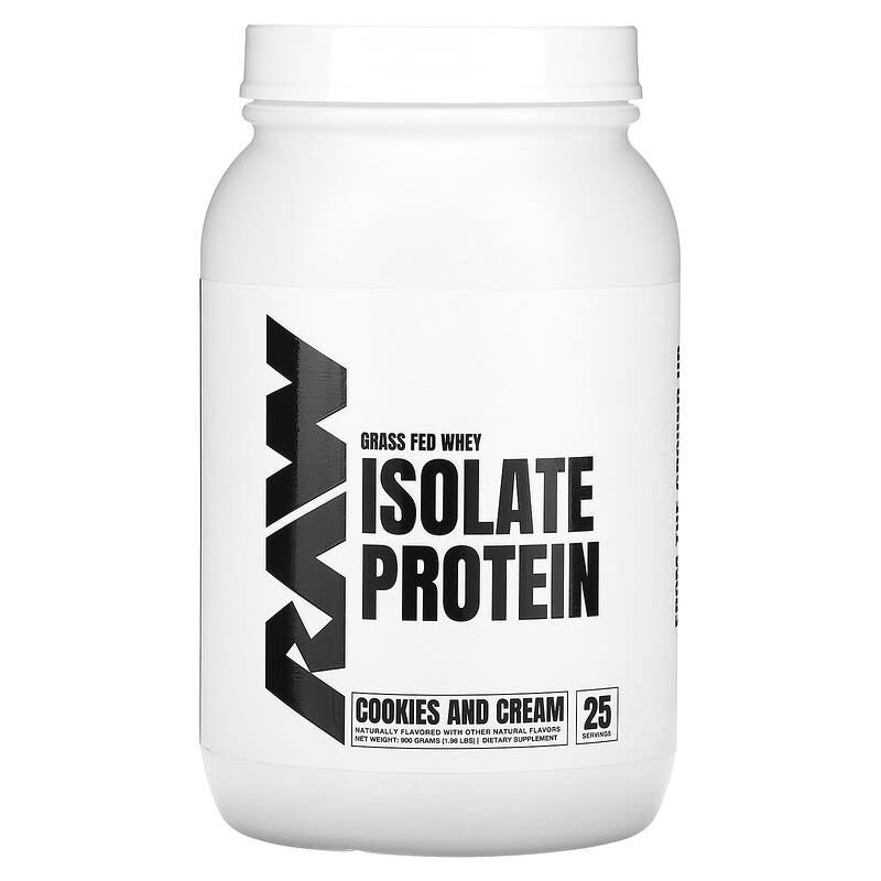 Raw Nutrition, Grass Fed Whey Isolate Protein, Cookies and Cream, 1,98 lbs (900 g) 860007286988