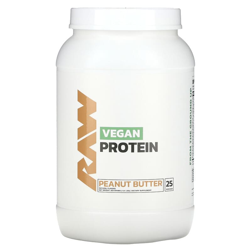 Raw Nutrition, Vegan Protein, Peanut Butter, 1,81 lbs (825 g) 860007634949