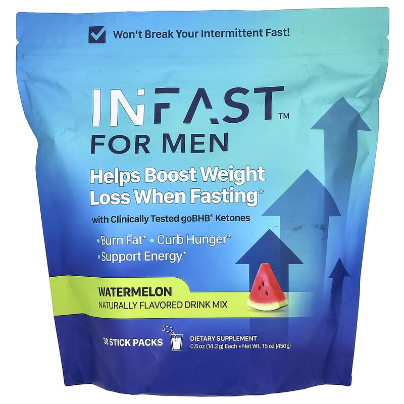Real Ketones, INFAST, For Men, Watermelon, 30 Stick Packs, 0,5 oz (14,2 g) 850039530111