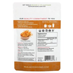 Thành phần vi chất của Real Mushrooms Cordyceps-M Organic Mushroom Extract Powder 2.12 oz (60 gm) 627843438748
