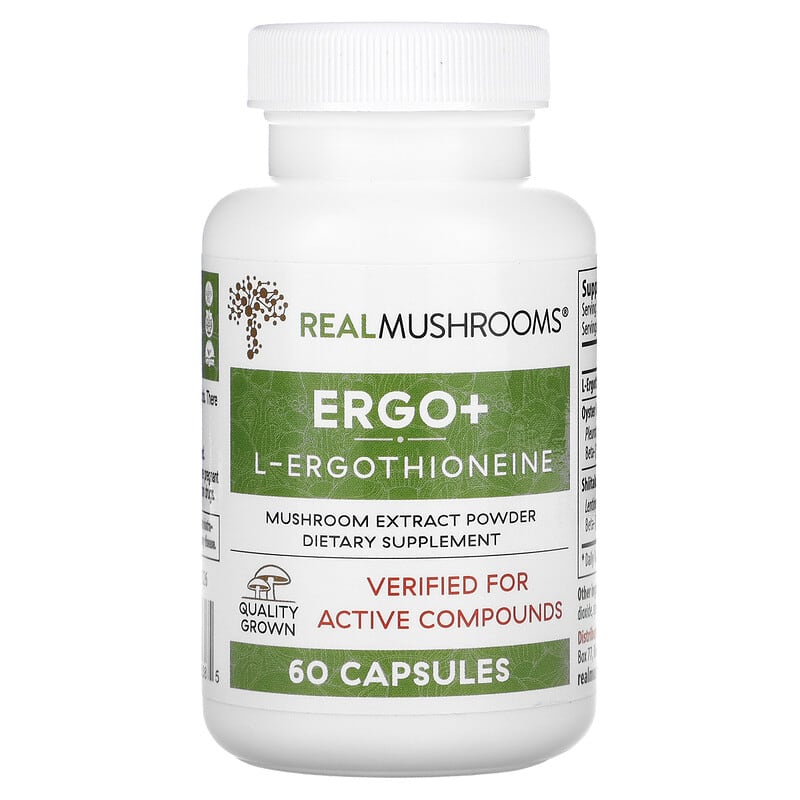 Viên uống Real Mushrooms ERGO L-Ergothioneine 60 viên 10 real mushrooms ergo l ergothioneine 60 capsules 113975 628110068385