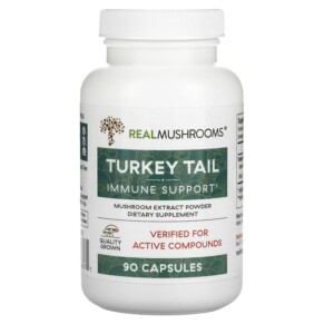 Thực phẩm bổ sung Real Mushrooms Turkey Tail Mushroom Extract Powder 90 Capsules 628110068071