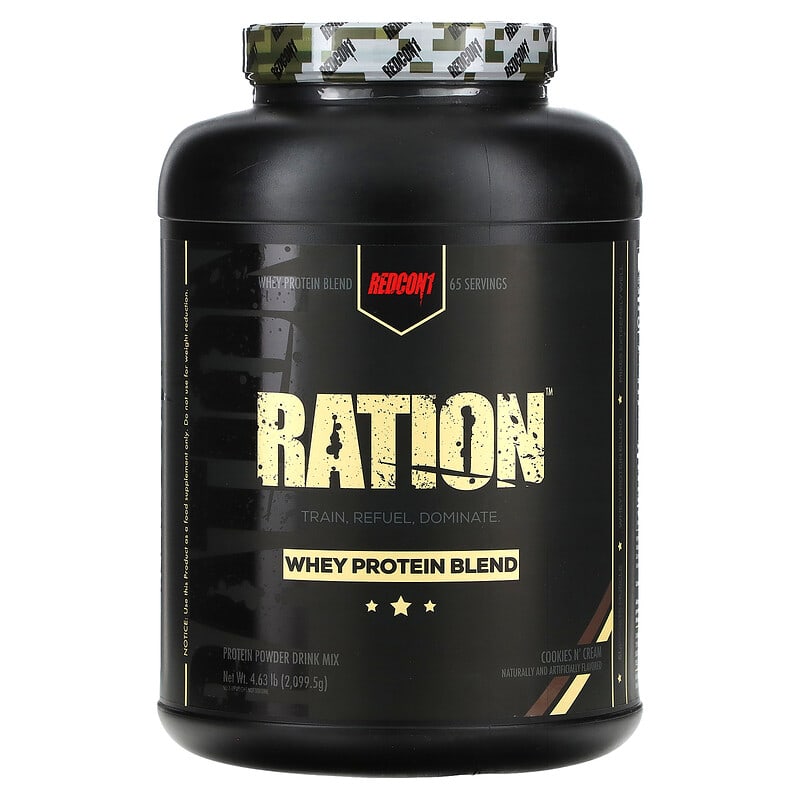 Bột protein whey Redcon1 Ration hương bánh quy và kem 4,63 lbs (2.099,5 g) 10 redcon1 ration whey protein blend cookies n cream 4 63 lbs 2 099 5 g 132954 850004759547
