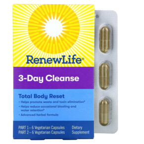 Thực phẩm bổ sung Renew Life 3-Day Cleanse Total Body Reset 12 Vegetarian Capsules 631257154262