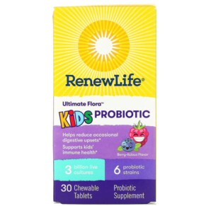 Thực phẩm bổ sung Renew Life Ultimate Flora Kids Probiotic Berry-licious 3 Billion Live Cultures 30 Chewable Tablets 631257158680