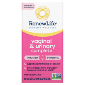 Thực phẩm bổ sung Renew Life Women's Wellness Vaginal & Urinary Complete 60 Vegetarian Capsules 631257122278