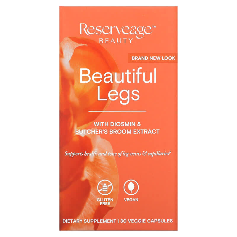 Viên uống Reserveage Nutrition Beautiful Legs với Diosmin & Chiết xuất Cây Cắt Cỏ 30 viên thực vật 10 reserveage nutrition beautiful legs with diosmin butcher s broom extract 30 veggie capsules 38962 094922015679