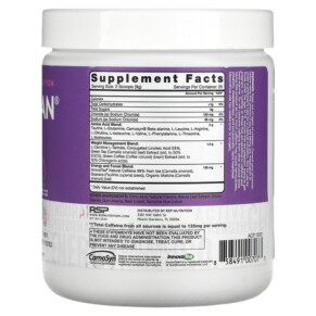 AminoLean 5 g Axit Amin chay RSP Nutrition + Năng Lượng Bất Cứ Thời Điểm Acai 7.94 oz (225 g) 3 Thành phần vi chất của RSP Nutrition AminoLean 5 g Vegan Amino Acids + Anytime Energy Acai 7.94 oz (225 g) 858491007073