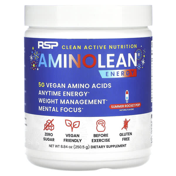 RSP Nutrition AminoLean Energy Summer Rocket Pop 8,84 oz 250,5 g 10 rsp nutrition aminolean energy summer rocket pop 8 84 oz 250 5 g 129848 858491007691