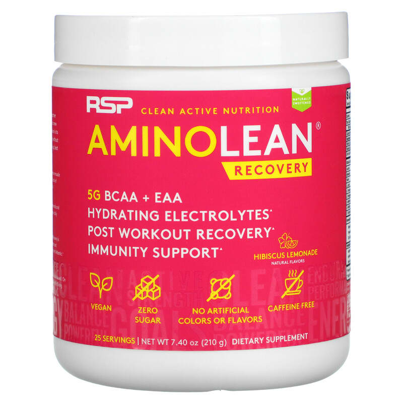 RSP Nutrition AminoLean Recovery Trà Hibiscus Chanh 210 g 10 rsp nutrition aminolean recovery hibiscus lemonade 7 40 oz 210 g 111570 850019469462