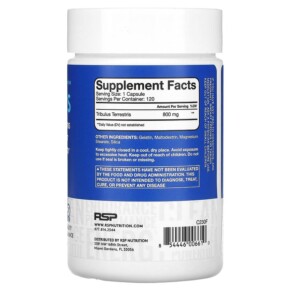 Thành phần vi chất của RSP Nutrition Tribulus Testosterone Support 800 mg 120 Capsules 854446006610