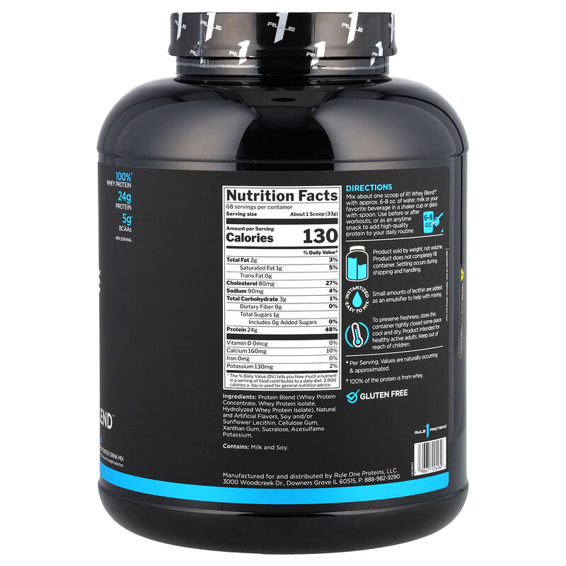 Bột protein Rule One Proteins, hỗn hợp whey, vị kem vani, 4,95 lb (2,24 kg) 9 Bột protein Rule One Proteins, hỗn hợp whey, vị kem vani, 4,95 lb (2,24 kg) 196671004949