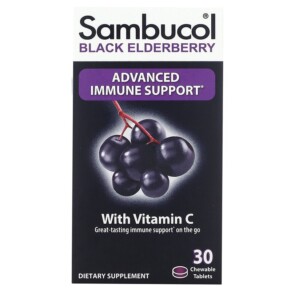 Thực phẩm bổ sung Sambucol Black Elderberry 30 Chewable Tablets 896116001129