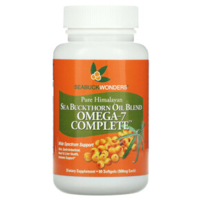 Thực phẩm bổ sung SeaBuckWonders Omega-7 Complete Sea Buckthorn Oil Blend 500 mg 60 Softgels 674756780112
