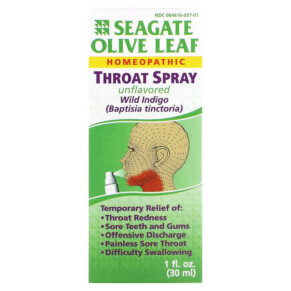 Thực phẩm bổ sung Seagate Olive Leaf Throat Spray Unflavored 1 fl oz (30 ml) 019277000392