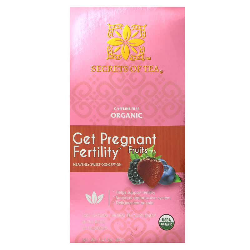 Secrets of Tea, Organic Get Pregnant Fertility Tea, Fruits, Caffeine Free, 20 Tea Bags, 1,41 oz (40 g) 850302006879