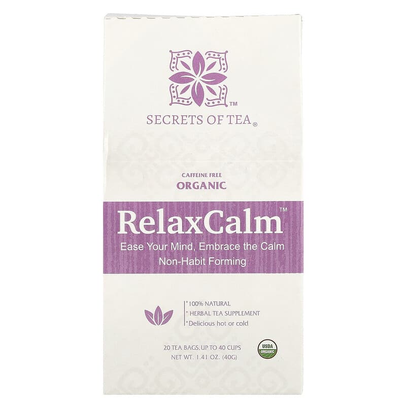 Secrets of Tea, RelaxCalm™, Caffeine Free, 20 Tea Bags, 1,41 oz (40 g) 850302006930