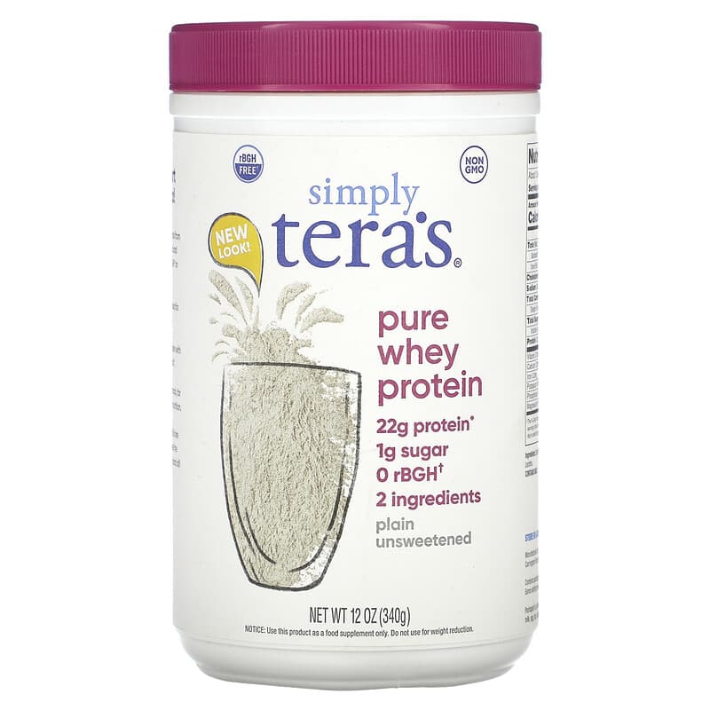 Simply Tera's, Pure Whey Protein, Plain, Unsweetened, 12 oz (340 g) 850628002036