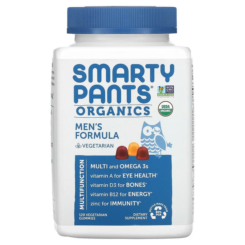 SmartyPants Organics Công Thức cho Nam Raspberry Cam & Cherry 120 viên kẹo dẻo chay 10 smartypants organics men s formula raspberry orange and cherry 120 vegetarian gummies 85501 817053020820