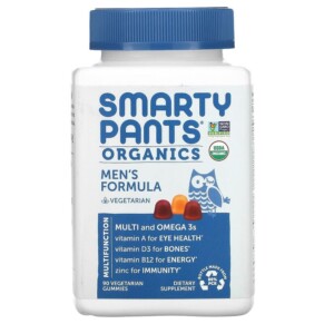 Thực phẩm bổ sung SmartyPants Organics Men's Formula Raspberry Orange and Cherry 90 Vegetarian Gummies 817053020974
