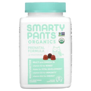Thực phẩm bổ sung SmartyPants Organics Prenatal Formula Grape Blueberry and Mixed Berry 120 Vegetarian Gummies 817053020806
