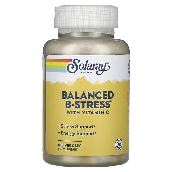 Solaray Balanced B-Stress with Vitamin C 100 viên 10 solaray balanced b stress with vitamin c 100 vegcaps 23175 076280042153
