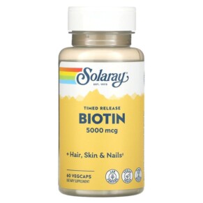 Thực phẩm bổ sung Solaray Biotin 5.000 mcg 60 VegCaps 076280435467