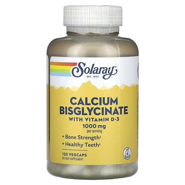 Solaray Calcium Bisglycinate With Vitamin D-3 1.000 mg 120 viên 250 mg/viên 076280457940