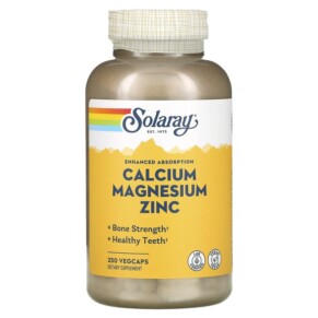 Thực phẩm bổ sung Solaray Calcium Magnesium Zinc 250 VegCaps 076280045611