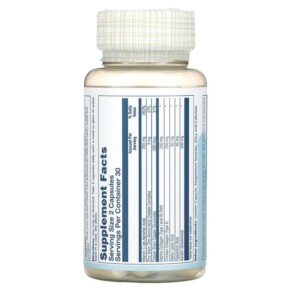 Thành phần vi chất của Solaray Collagen Keratin with Alpha Lipoic Acid & Hyaluronic Acid 60 Capsules 076280737998