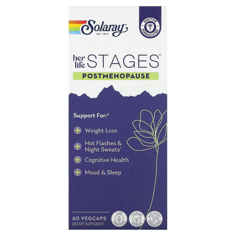 Viên uống Solaray Her Life Stages Hỗ trợ sau mãn kinh 60 viên 10 solaray her life stages postmenopause 60 vegcaps 133438 076280675559