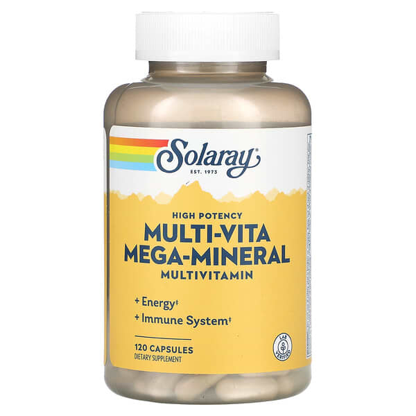Solaray High Potency Multi-Vita Mega-Mineral Multivitamin 120 viên 10 solaray high potency multi vita mega mineral multivitamin 120 capsules 124916 076280047721