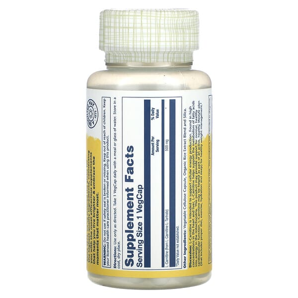 Solaray L-Carnitine 500 mg 30 viên 9 Solaray L-Carnitine 500 mg 30 viên 076280049039