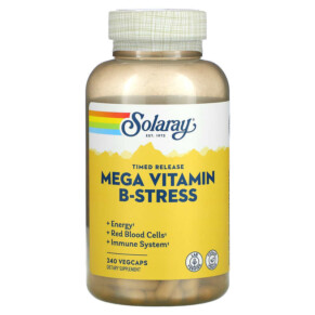 Thực phẩm bổ sung Solaray Mega Vitamin B-Stress Timed-Release 240 VegCaps 076280042429
