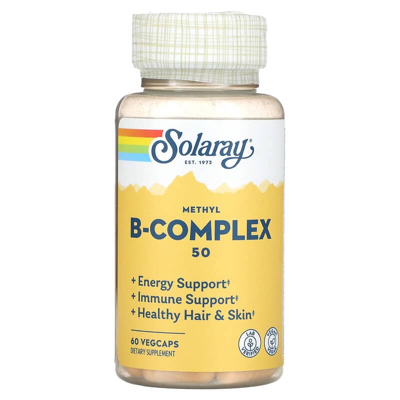 Viên uống Solaray Methyl B-Complex 50 60 VegCaps của Solaray 10 solaray methyl b complex 50 60 vegcaps 73715 076280599121