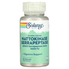 Thực phẩm bổ sung Solaray Nattokinase Serrapeptase Enteric Coated 30 VegCaps 076280937145