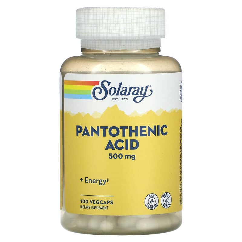 Viên uống Axit Pantothenic 500 mg 100 VegCaps Solaray 10 solaray pantothenic acid 500 mg 100 vegcaps 88926 076280043808