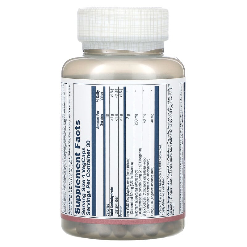 Phytoestrogen Solaray với Wild Yam, Black Cohosh và Dong Quai - 120 viên 9 Phytoestrogen Solaray với Wild Yam, Black Cohosh và Dong Quai - 120 viên 076280037586