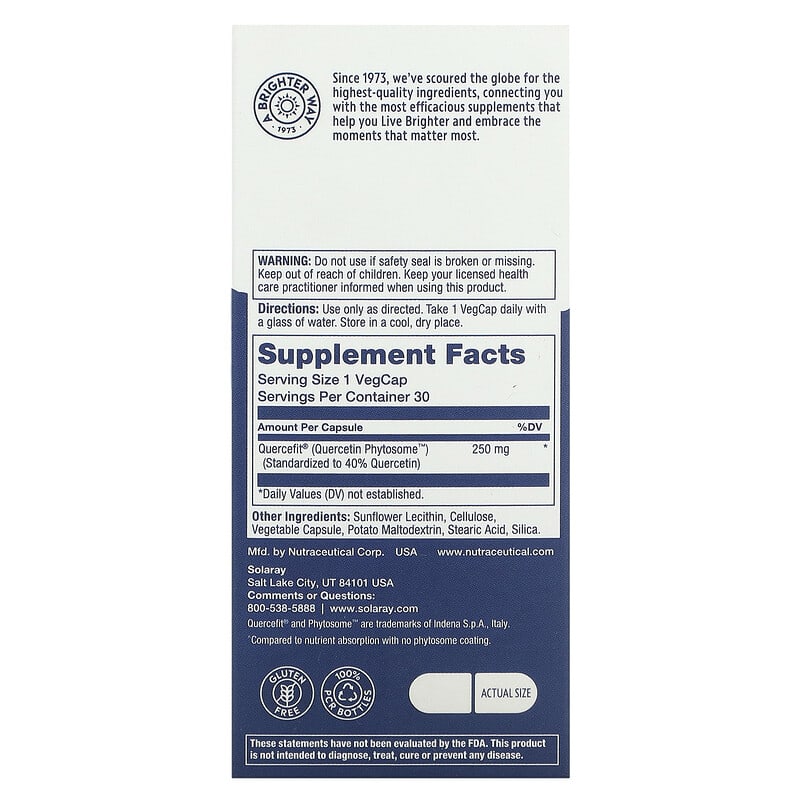 Viên uống Quercetin Phytosome Solaray 30 viên 9 Viên uống Quercetin Phytosome Solaray 30 viên 076280577860