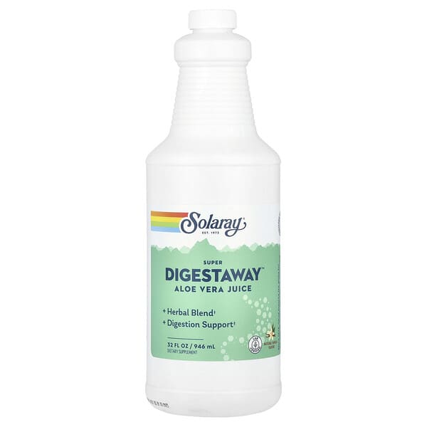 Solaray Super Digestaway™ Aloe Vera Juice Natural Vanilla 32 fl oz 946 ml 076280048049