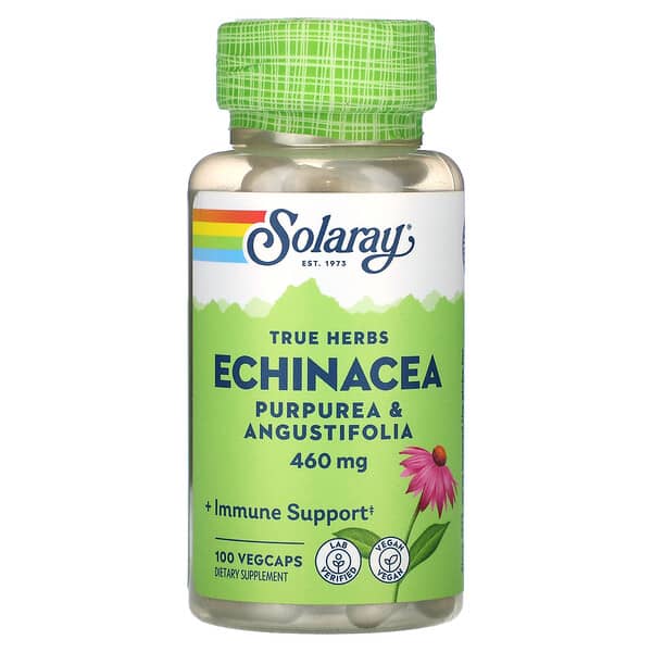 Solaray True Herbs Echinacea Purpurea & Angustifolia 460 mg 100 viên 10 solaray true herbs echinacea purpurea angustifolia 460 mg 100 vegcaps 124388 076280012439
