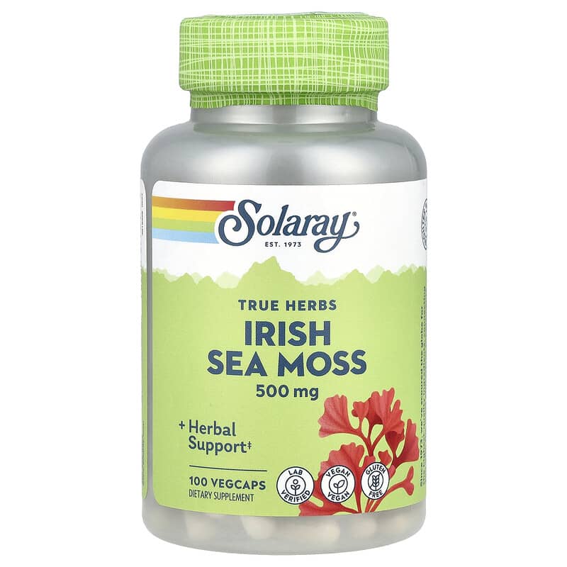 Solaray, True Herbs, Irish Sea Moss, 500 mg, 100 viên 076280577013