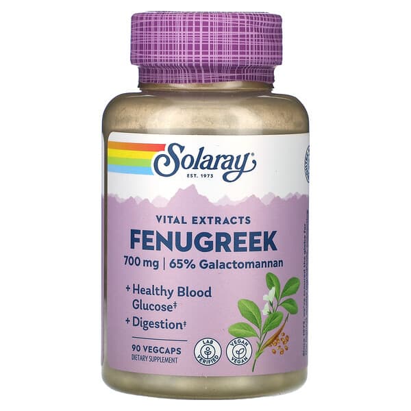 Solaray Vital Extracts Fenugreek 700 mg 90 viên 350 mg/viên 10 solaray vital extracts fenugreek 700 mg 90 vegcaps 350 mg per capsule 124402 076280034165