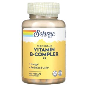 Thực phẩm bổ sung Solaray Vitamin B-Complex 75 Timed-Release 100 VegCaps 076280042917