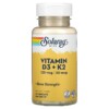 Thực phẩm bổ sung Solaray Vitamin D3 + K2 60 VegCaps 076280385847