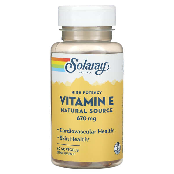 Solaray Vitamin E Natural Source High Potency 670 mg 60 viên 076280042047