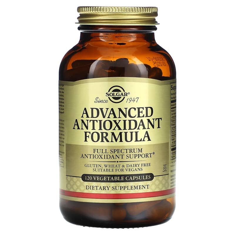 Viên uống chống oxy hóa nâng cao Solgar Advanced Antioxidant Formula 120 viên thực vật 10 solgar advanced antioxidant formula 120 vegetable capsules 15752 033984010352