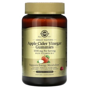 Thực phẩm bổ sung Solgar Apple Cider Vinegar Gummies Raspberry Pomegranate 500 mg 50 Liquid Gummies 033984007109