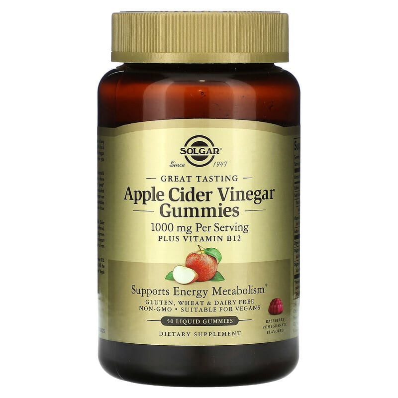 Kẹo dẻo giấm táo Solgar vị mâm xôi & lựu 500 mg 50 viên 10 solgar apple cider vinegar gummies raspberry pomegranate 500 mg 50 liquid gummies 113158 033984007109